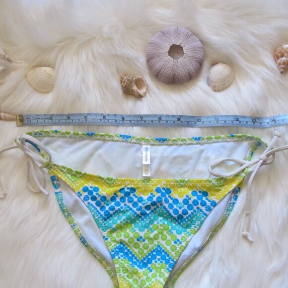 3/$15 Dotted Chevron Blue Green Yellow Bikini - Picture 5 of 6